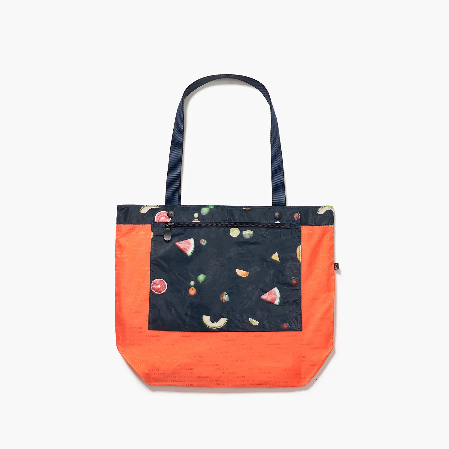 Del Mar Packable Tote Small - Tyvek - Navy Fruit - Image 5
