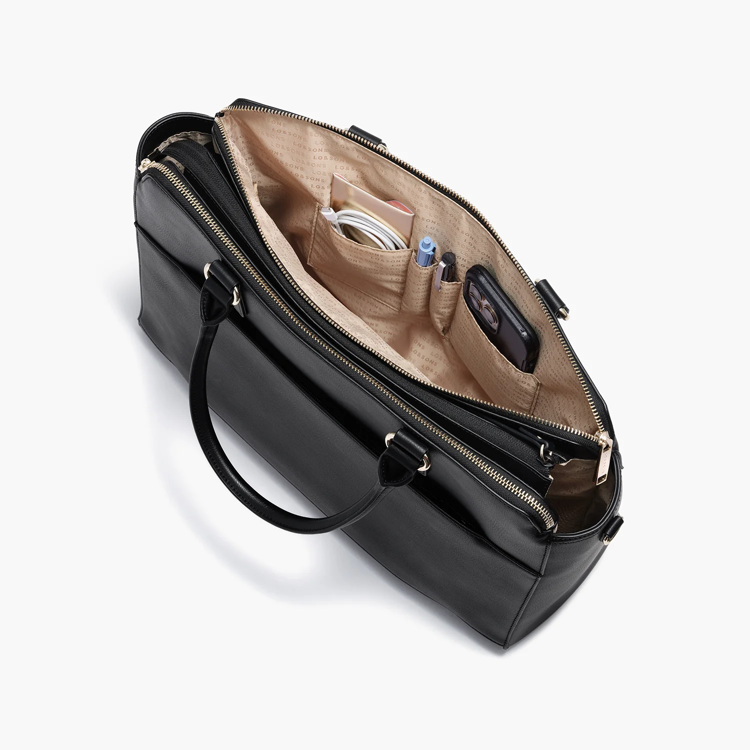 Trinity - Recycled Smooth Leather - Black / Gold / Camel - Image 10