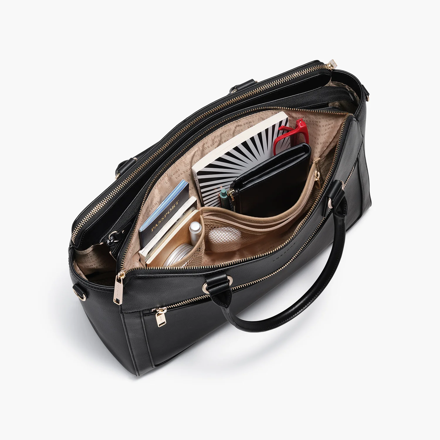 Trinity - Recycled Smooth Leather - Black / Gold / Camel - Image 11