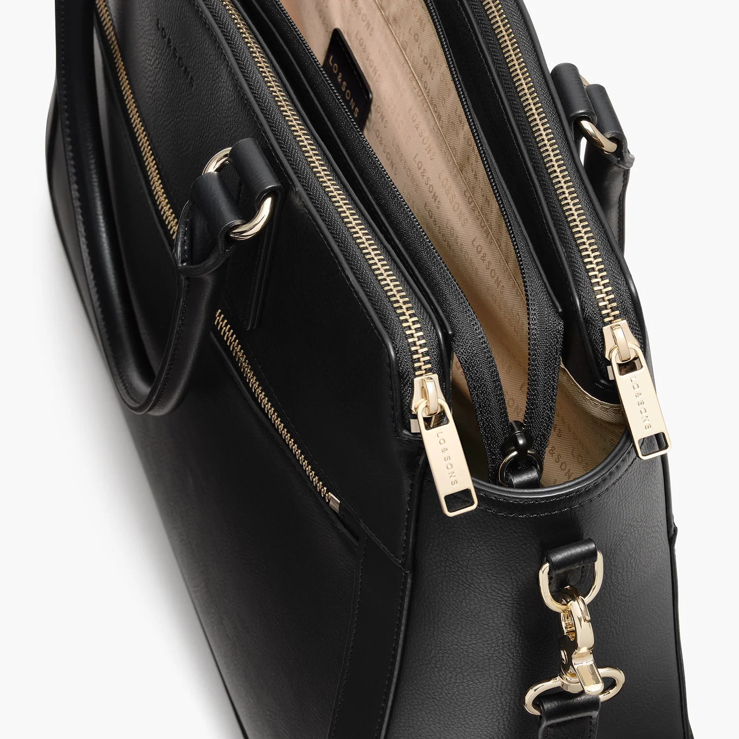 Trinity - Recycled Smooth Leather - Black / Gold / Camel - Image 6