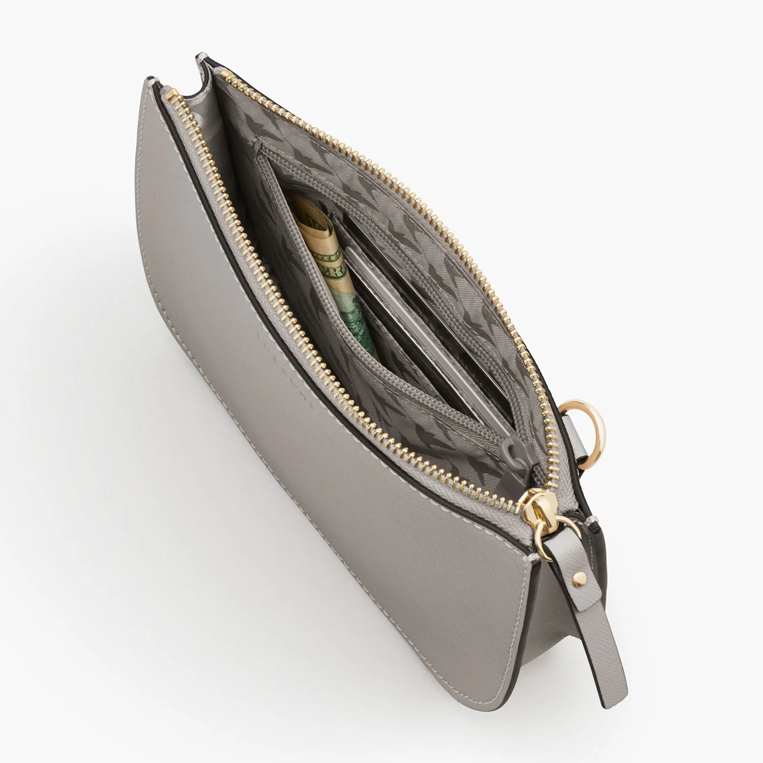 Waverley 2 Large - Saffiano Leather - Light Grey / Gold / Grey - Image 8